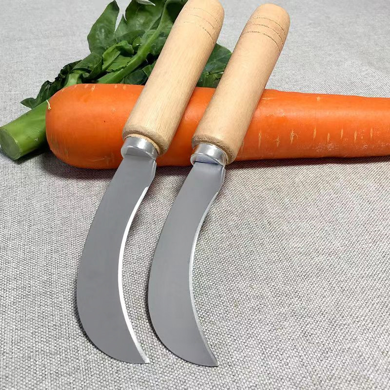 Yangjiang wooden handle stainless steel fruit pineapple knife, household banana knife, small curved knife, peeler knife, fruit and vegetable knife Application Scenario