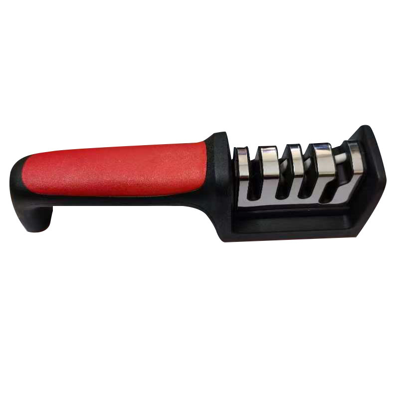 A household knife sharpener with three or four segments, a quick handheld knife sharpener, a small kitchen tool, and a multi-functional diamond knife sharpener Application Scenario