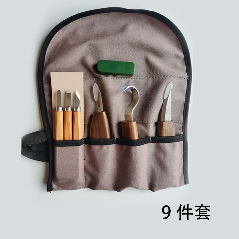3-piece set of walnut wood carving knives, 5-piece set of walnut wood carving knives, 9-piece set of walnut wood carving knives, 10-piece set details Picture