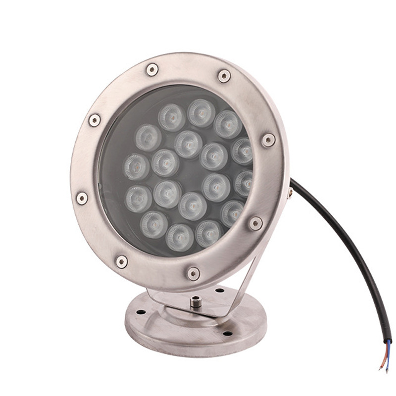 New LED stainless steel waterproof underwater light 12/24V seven-color color-changing RGB underwater scenic area swimming pool fountain light Application Scenario