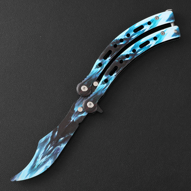 Portable CSGO practice folding game knife item Butterfly Training Knife Outdoor unedged swing knife undefined