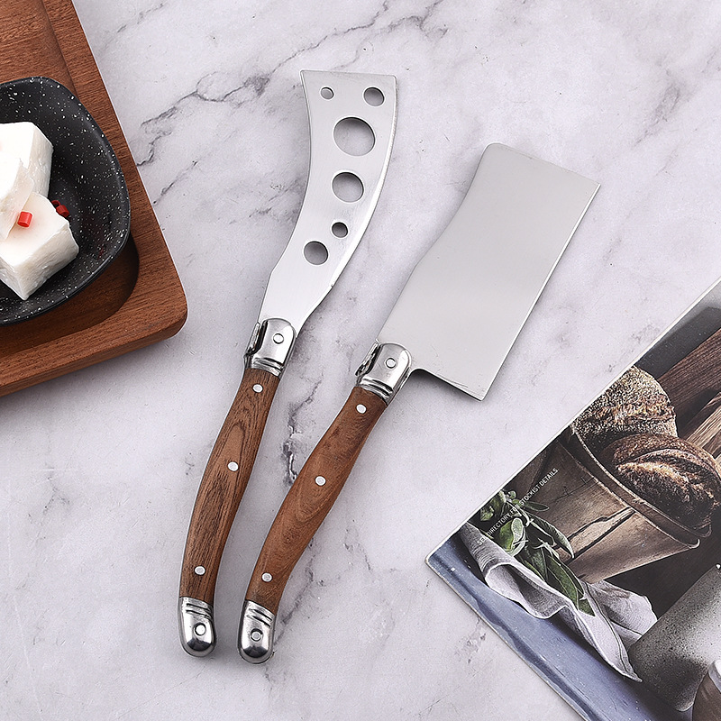 Cross-border kitchenware set: Butter knife, bread and cheese kitchen baking knife, 420 stainless steel Sapele wood handle knife Specification drawing