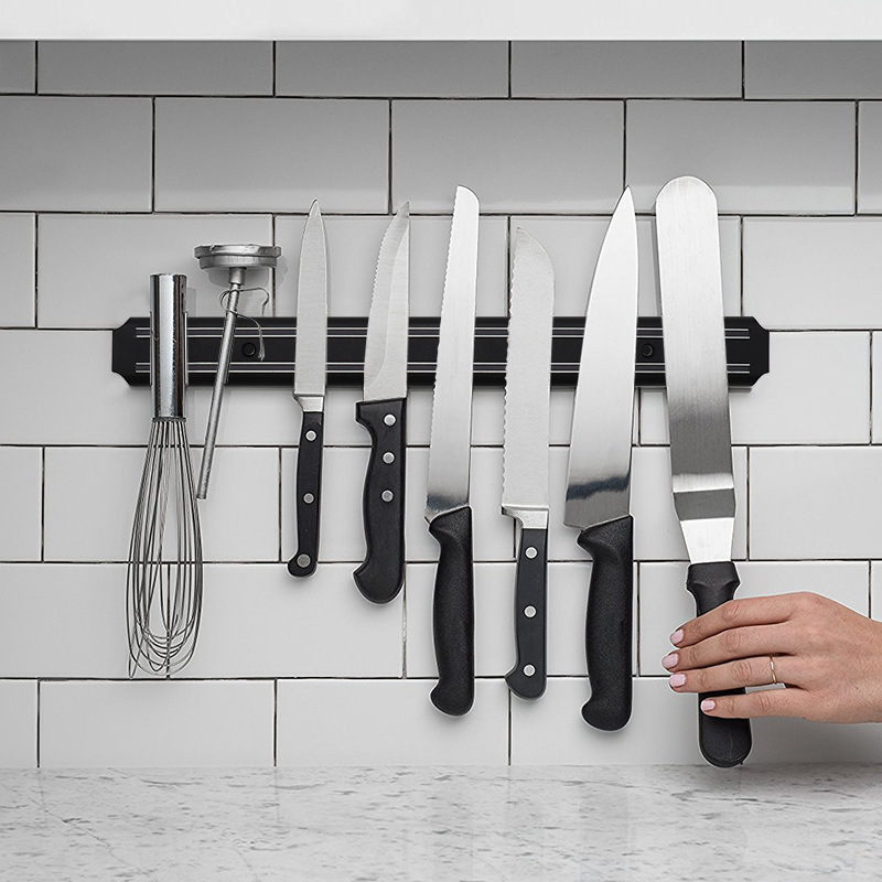In-stock kitchenware racks, magnetic knife racks, stainless steel household magnetic knife racks, perforated wall-mounted magnetic knife racks details Picture