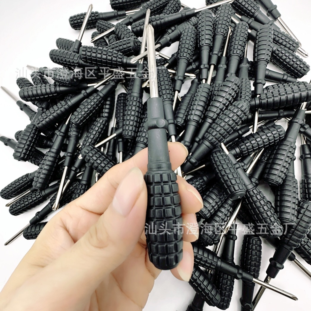 4.0 Cross-head screwdriver, 4MM plastic large handle, black grenade model, furniture disassembly, 4mm cross-head screwdriver full figure