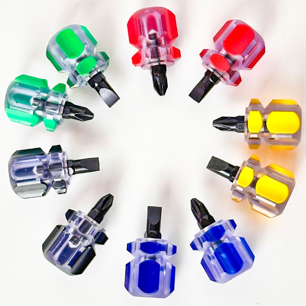 Cross-shaped transparent crystal handle repair tools, disassembly and assembly, household small screwdrivers, screwdrivers, screwdrivers full figure