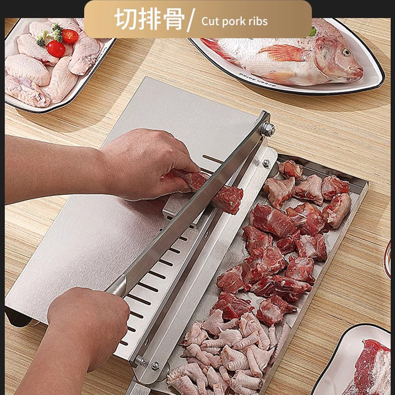 【 Factory Direct Sales 】 Yangjiang guillotine knives for household and commercial use, small guillotine knives for cutting frozen meat, chicken, mutton and beef Specification drawing
