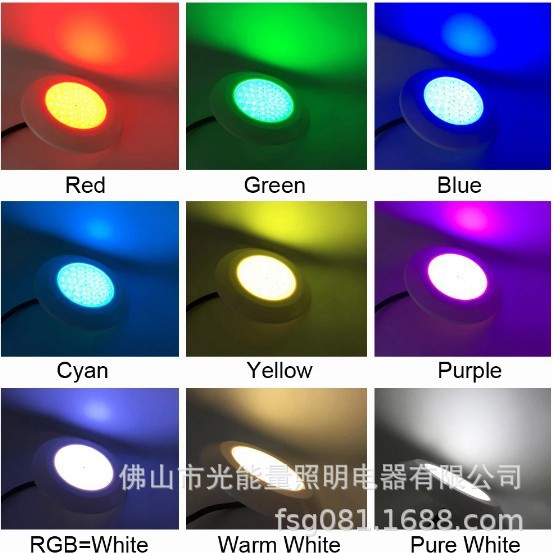 The best-selling ultra-thin PC seven-color underwater light, underwater side wall light, swimming pool LED massage pool light, 12W Application Scenario