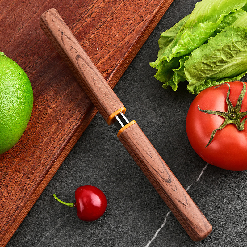Dragon and Phoenix Double Knife Portable Fruit Knife, household stainless steel knife, Outdoor Mandarin Duck Double Knife Fruit knife, minimum order quantity one piece details Picture