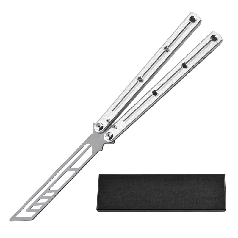 New squid siren butterfly knife, uncut bright groove practice training knife, folding swing hand fancy knife, comb knife undefined
