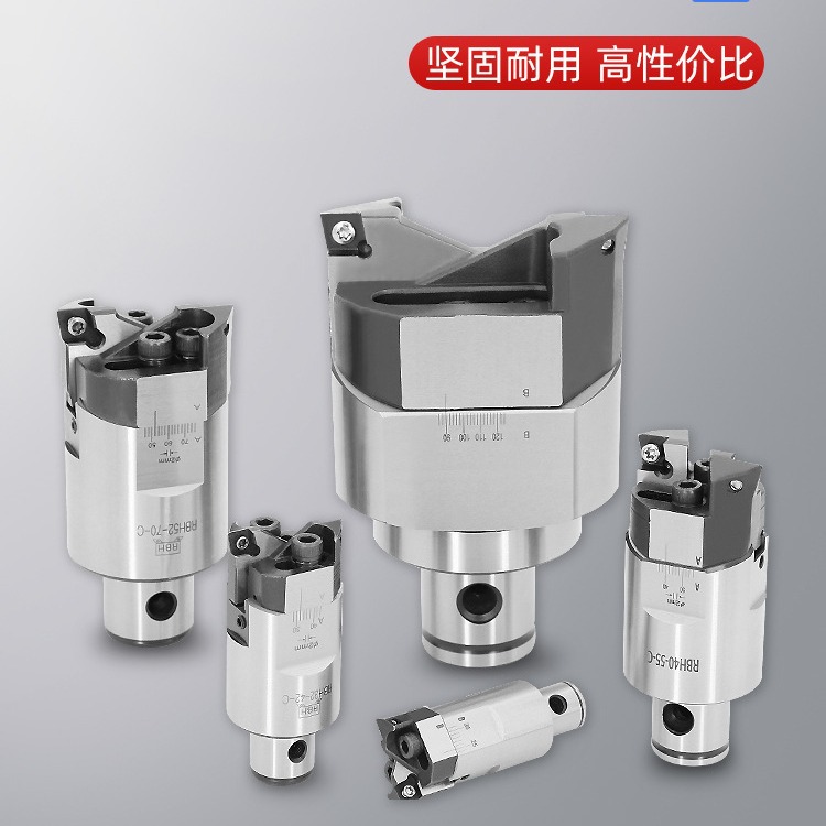 Double-edge rough boring tool with enhanced serrated teeth, MBH machining center boring tool, adjustable boring head BT40 boring tool bar full figure