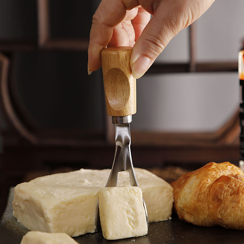 The factory's new rubber wooden-handled cheese and cheese cutter, stainless steel triangular butter and buttery cutter, right-angle spatula Specification drawing