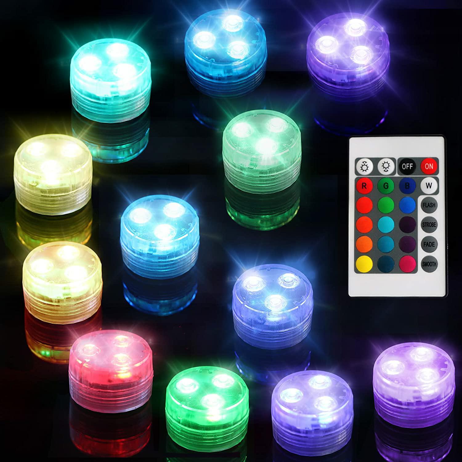Small knob fish tank light, diving light, LED3 light, 5050 infrared 24-key remote control, seven vase light, water float landscape light full figure