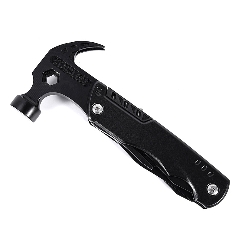 In-stock multi-functional sheep horn hammer pliers, outdoor camping nail lifting hammers, multi-purpose folding tools, knife pliers, life-saving striking hammers Specification drawing