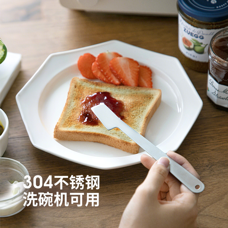 Shuangshan 304 stainless steel butter knife, stirring rod, can scoop, bread, toast, jam scoop, cream cheese spatula Specification drawing