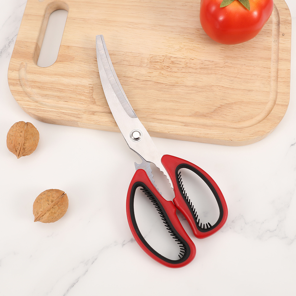 Korean-style barbecue special scissors, stainless steel kitchen food scissors, chicken cutlet steak barbecue scissors, multi-functional scissors details Picture