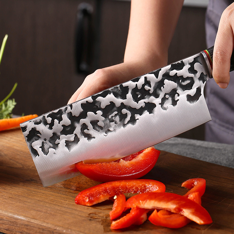 Longquan hammer-textured forging super-fast and sharp ladies' meat slicing knife, kitchen chef-specific knife, no need for grinding Specification drawing
