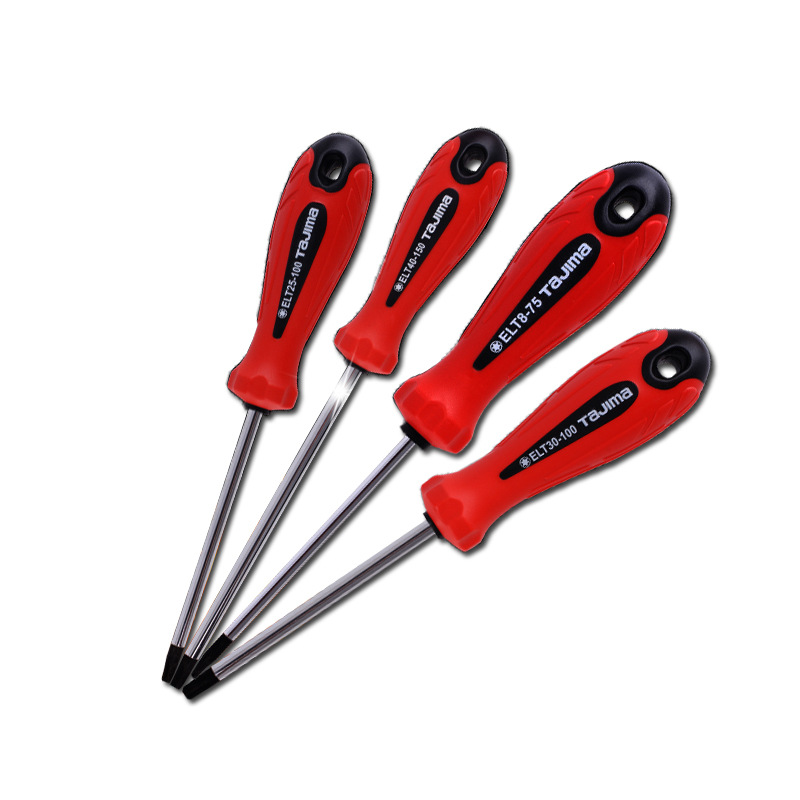 [Agent] Tajima plum Blossom type screwdriver, soft rubber, small handle, magnetic household repair durable screwdriver Item Picture