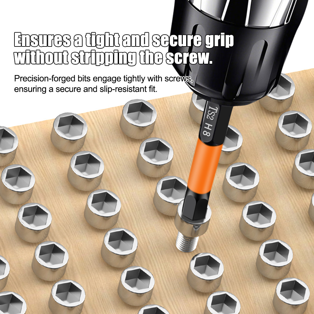 H Single-head retractable head Hexagon socket pneumatic screw screwdriver S2 Strong magnetic black phosphorus hexagon socket nozzle set 50L details Picture