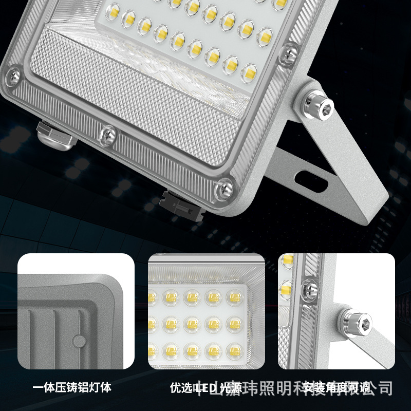 led floodlight Ant style outdoor light, waterproof floodlight, high-brightness projector light, 50W, 100W die-cast aluminum cross-border details Picture