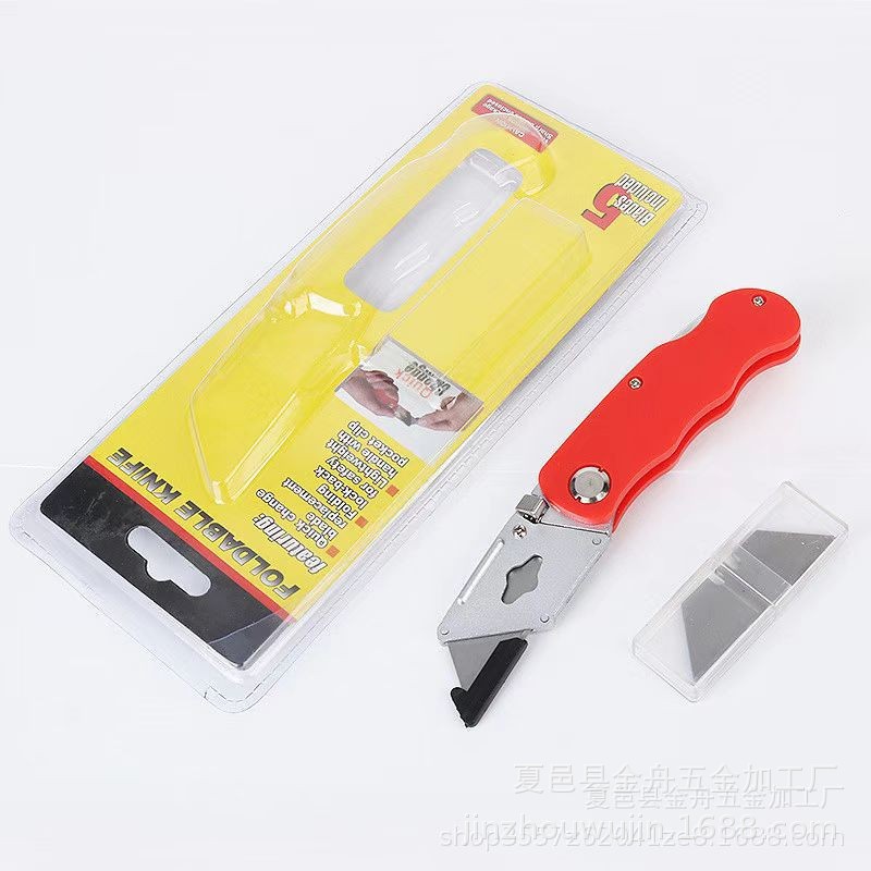 Heavy-duty folding utility knife, large paper cutter, box opening knife, cutting knife tools, wallpaper knife, trapezoidal blade undefined