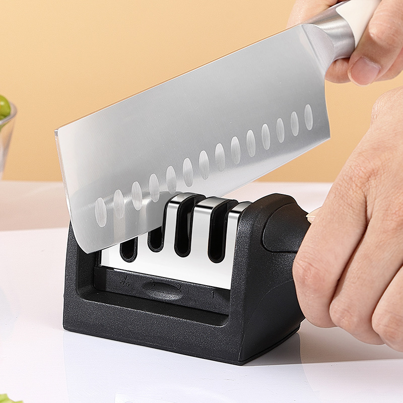 Multi-functional four-stage knife sharpener, kitchen wall-mounted knife sharpener, handheld quick whetstone, portable knife sharpening wonder Specification drawing