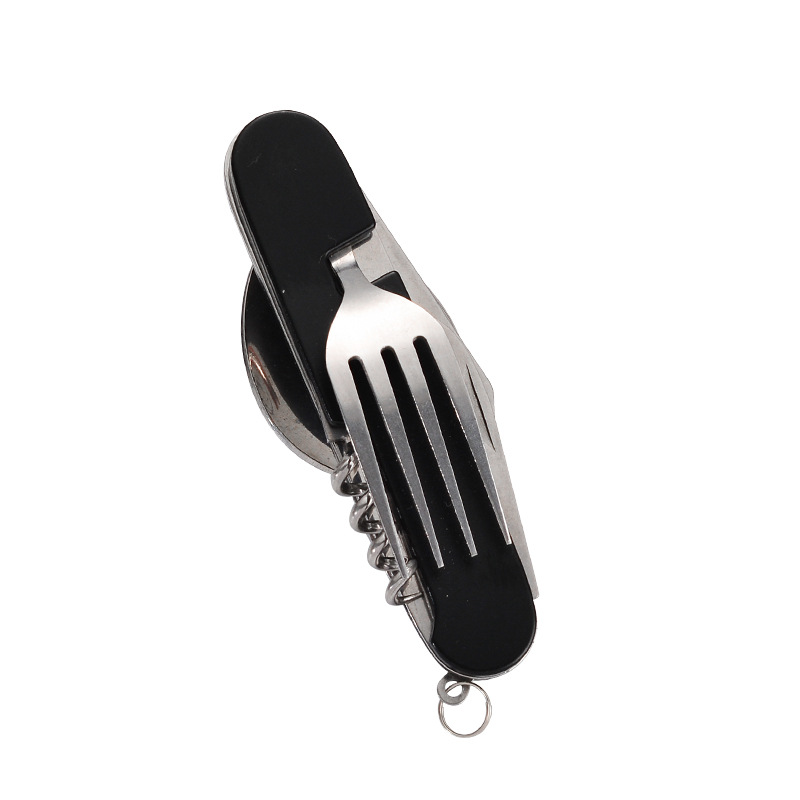 Mini foldable and detachable combination outdoor mountaineering and travel tableware, multi-opening aluminum handle outdoor knives, gift fruit knives undefined