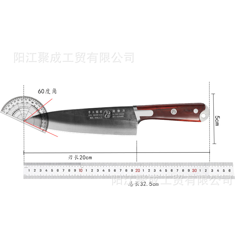 Cross-border hand-forged chef's knife, slaughterhouse bone-removing and meat-cutting knife, folding knife, DC53 die steel, sharp and multi-purpose knife Item Picture