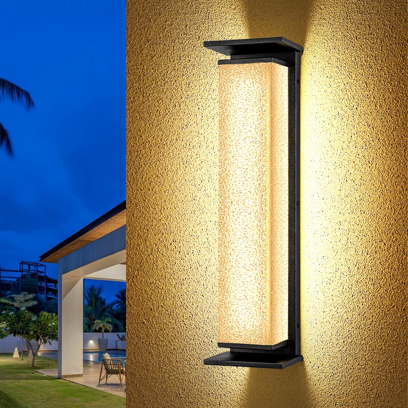 Outdoor waterproof solar wall lamps, villa side gates, columns, exterior walls, courtyards, simple outdoor electric wall lamps details Picture
