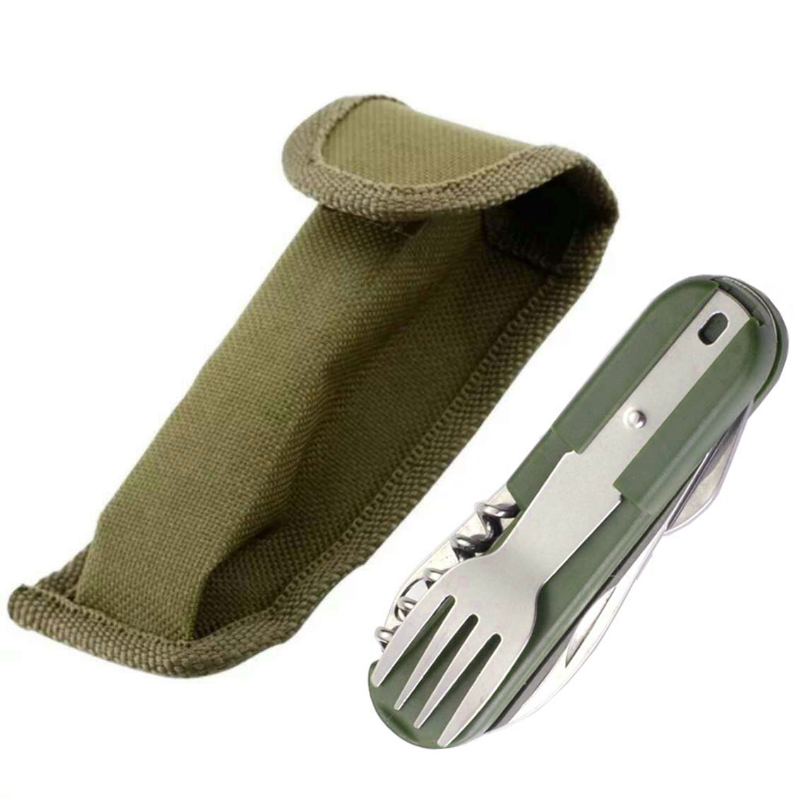 Portable tableware, outdoor tableware, camping folding knife, fork and spoon combination tableware, multi-functional folding tableware three-piece set details Picture
