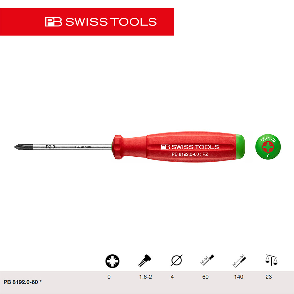 Swiss PB imported cross-shaped screwdriver 8190/2.S/3, a two-component powerful screwdriver specially designed for technological assembly undefined