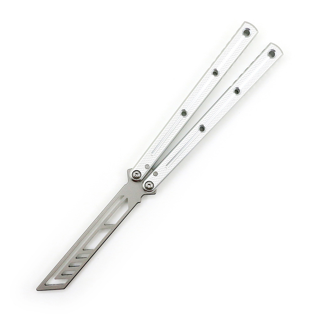 SF Suifeng Sea Monster T-head Butterfly Knife, unedged bright groove practice training knife, folding swing hand fancy knife, comb knife undefined