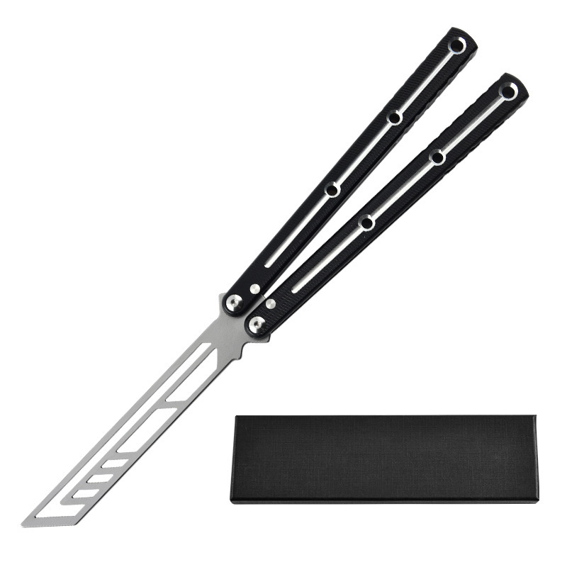 New squid siren butterfly knife, uncut bright groove practice training knife, folding swing hand fancy knife, comb knife undefined