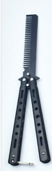 Round-handled uncut butterfly practice knife, American butterfly knife comb, CSgo outdoor training knife, folding training comb undefined