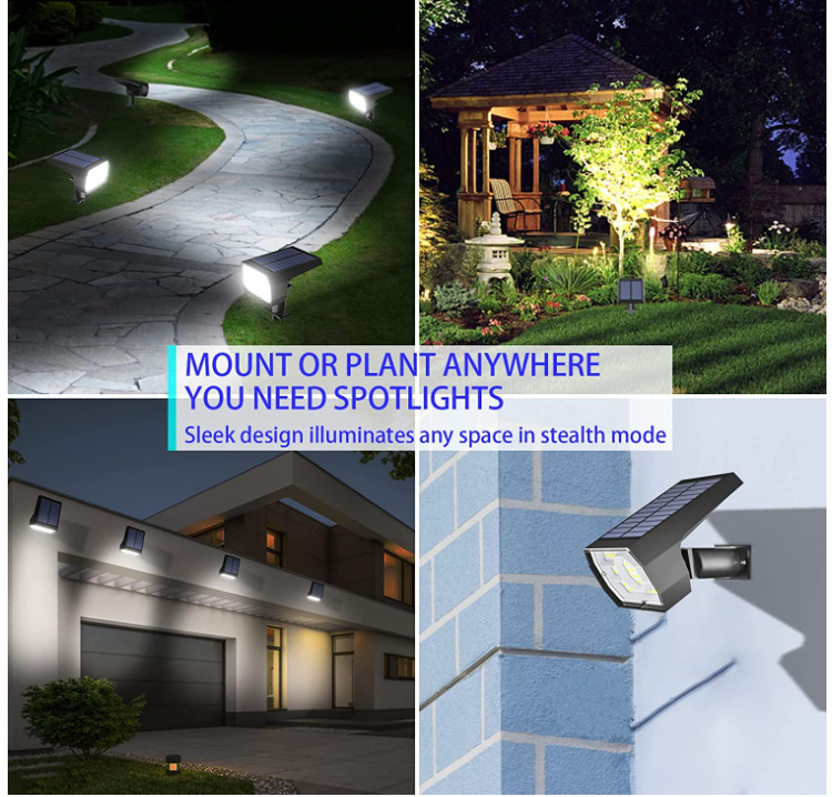 Solar lawn spotlight ground plug light 56LED Item Picture
