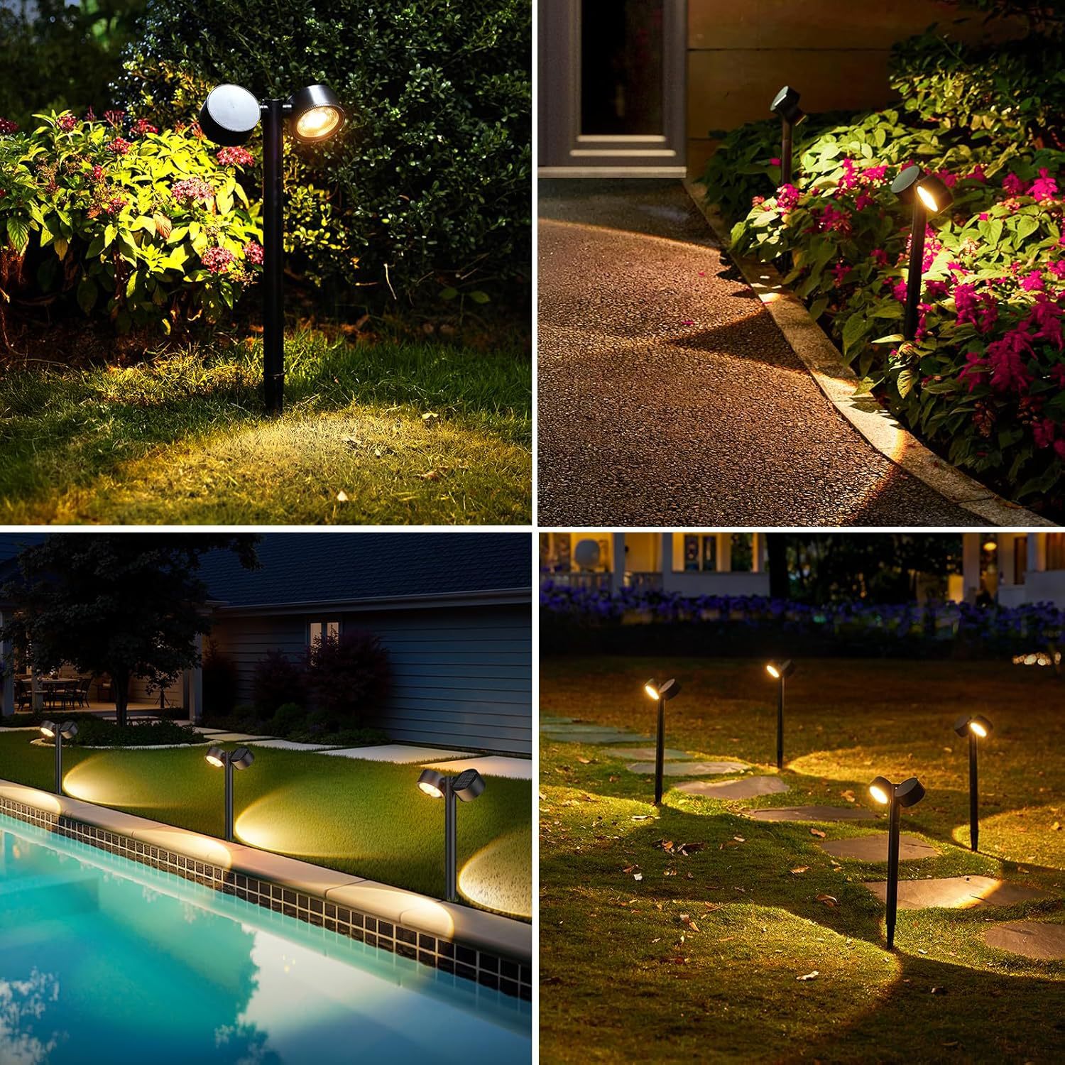 Outdoor double-head rotating solar lawn light, LED waterproof garden light, creative single-head and double-head LED garden light Application Scenario
