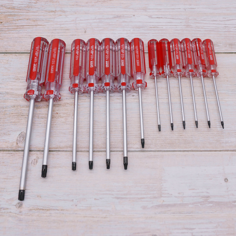 CRV chromium-vanadium steel plum-shaped screwdriver T4-T40 with holes/solid hexagonal six-star plum-shaped screw removal tool full figure
