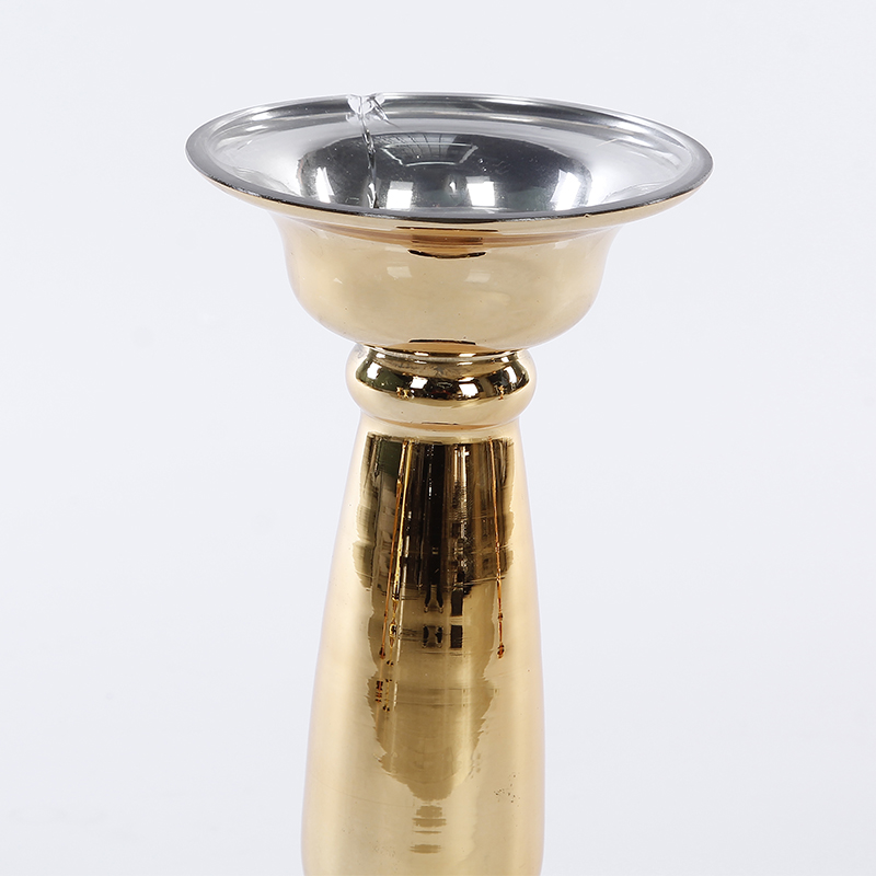 BBGLASS Baobei Glass Creative Golden Glass Candlestick, modern and simple hand-blown glass vase, electroplated gold, banquet, wedding and home decoration item pic 3