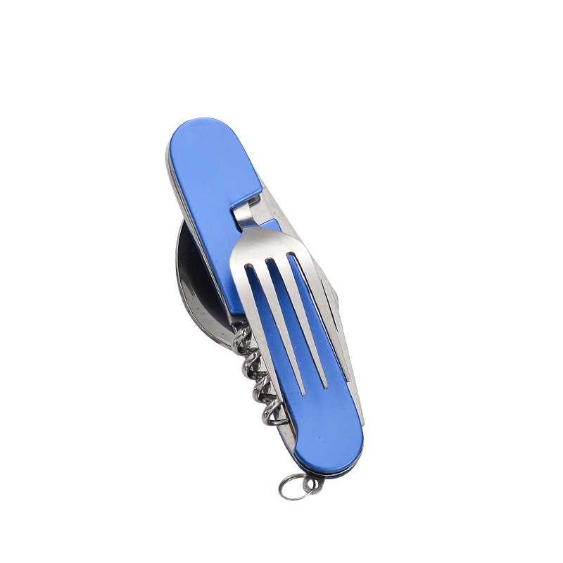 Mini foldable and detachable combination outdoor mountaineering and travel tableware, multi-opening aluminum handle outdoor knives, gift fruit knives undefined