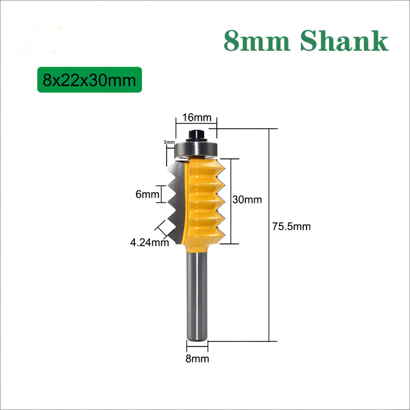 8mm handle multi-tooth tenon knife, woodworking line knife, slotting knife, woodworking milling knife, splicing knife, wavy multi-tooth knife Application Scenario