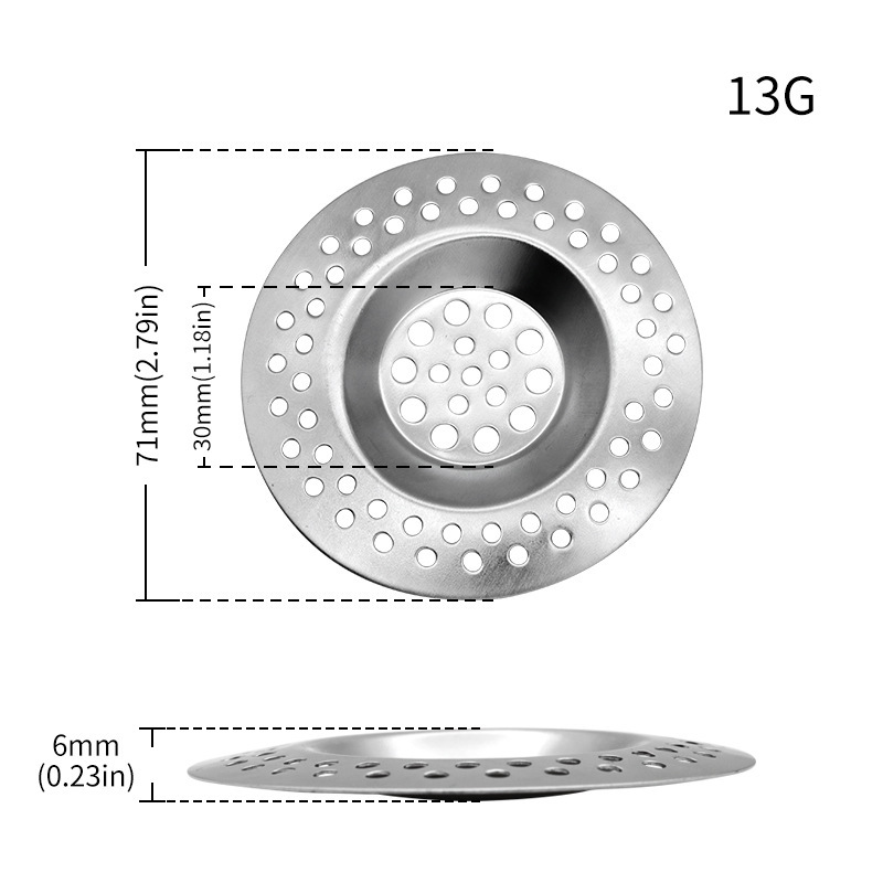 7.3cm outer diameter bathroom sewer floor drain filter, anti-clogging stainless steel floor drain cover, sink filter screen Item Picture