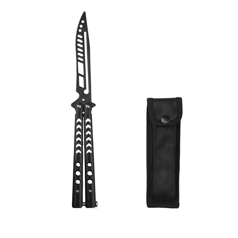 Factory direct sale of uncut butterfly knives, practice swinging knives, colored titanium training knives, hand practice tools, play cool swinging knives undefined