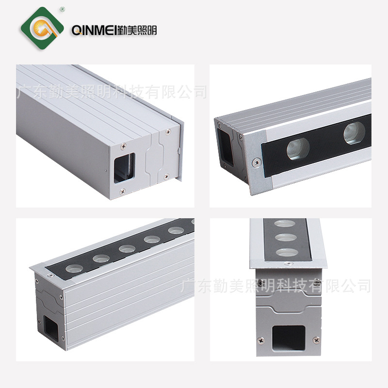 LED long strip ground light 18WRGB seven-color ground light 36W strip embedded park square step floor tile light Specification drawing