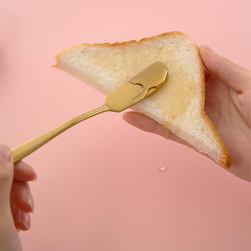Pure 304 stainless steel butter knife, Japanese butter knife, cheese dessert spread knife, jam thickened Western food knife Specification drawing