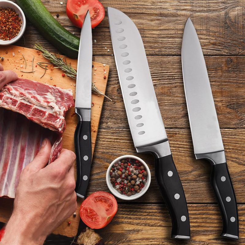 Amazon's best-selling stainless steel steak knife, with double steel heads, die-cast handles, and finely polished handles, is a versatile steak knife Item Picture