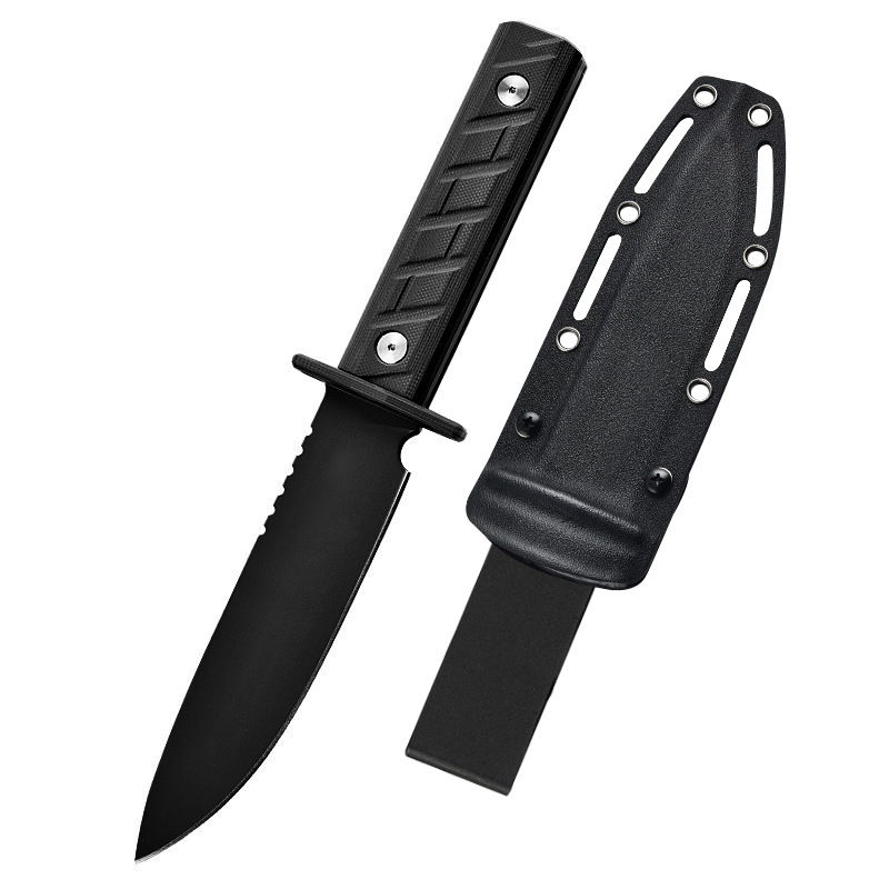 Miller Brothers Outdoor Straight knife, high-hardness one-piece camping survival knife, sharp stainless steel portable self-defense tactical knife undefined