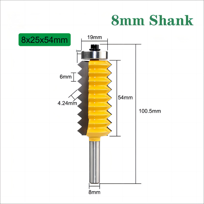 8mm handle multi-tooth tenon knife, woodworking line knife, slotting knife, woodworking milling knife, splicing knife, wavy multi-tooth knife undefined