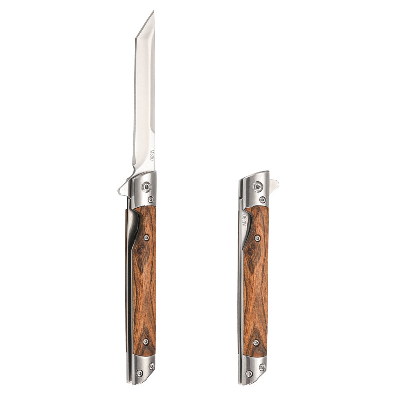 Multi-purpose outdoor camping quick-opening knife, stainless steel portable high-hardness folding knife, Damask pattern folding knife undefined