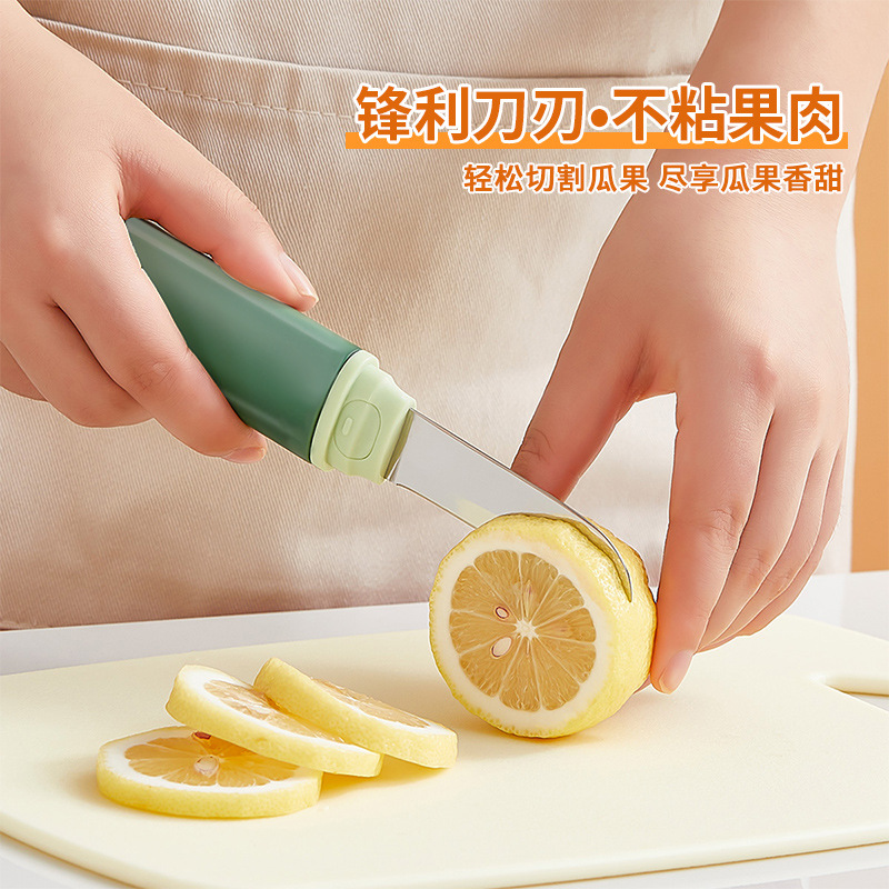 Fruit peeler and fruit peeler two-in-one household kitchen-specific peeler, double-head integrated folding portable knife details Picture