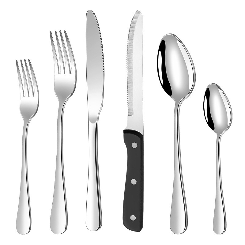 Stainless steel Western restaurant steak knife, POM handle small serrated knife, bread knife, fruit knife, household details Picture