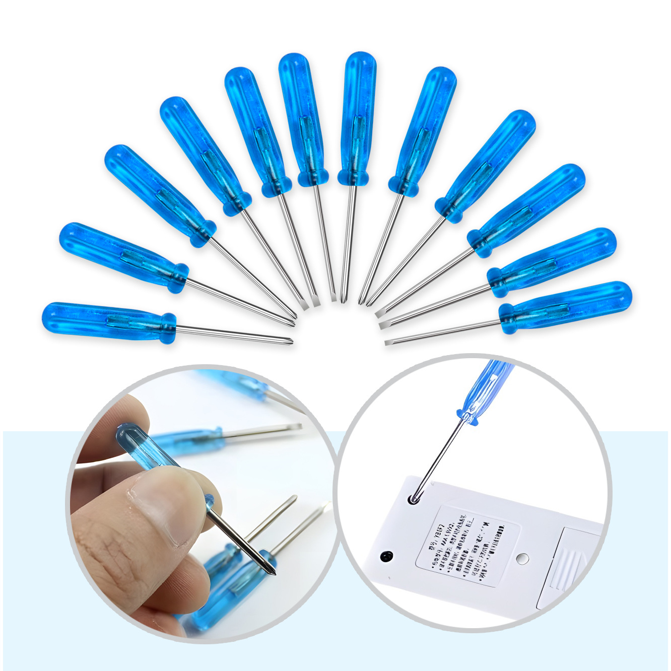 【 Same style at a low price 】 Crystal blue screwdriver with a total length of 45mm, mini screwdriver, a mobile phone repair tool for fun Item Picture